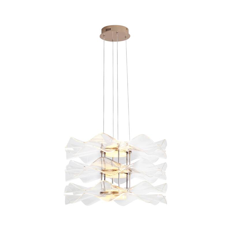 Vetrina LED 3-Light Pendant in Light Gold with Clear Glass Shade