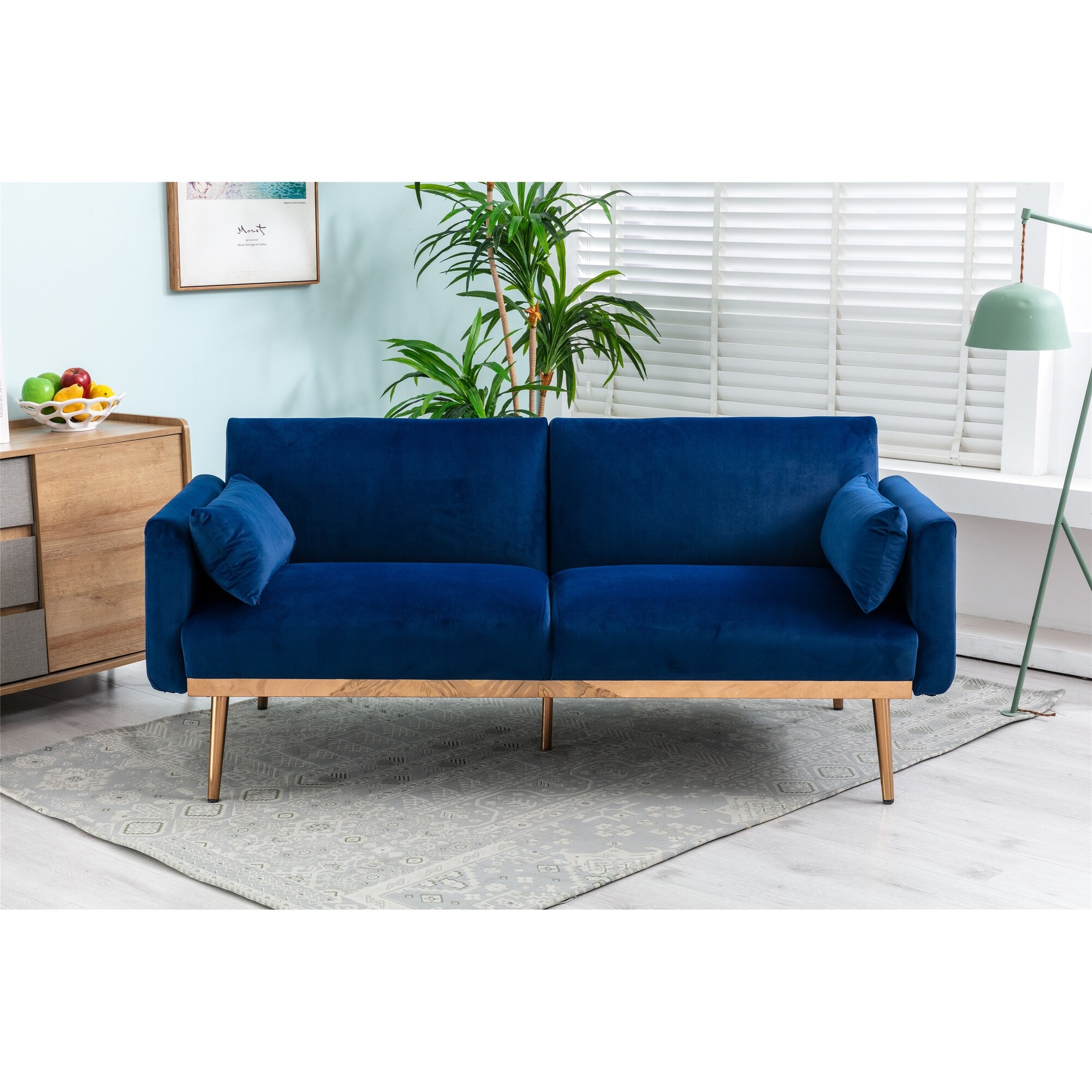 Modern Vintage Velvet Upholstery Sleeper Sofa Bed Bath