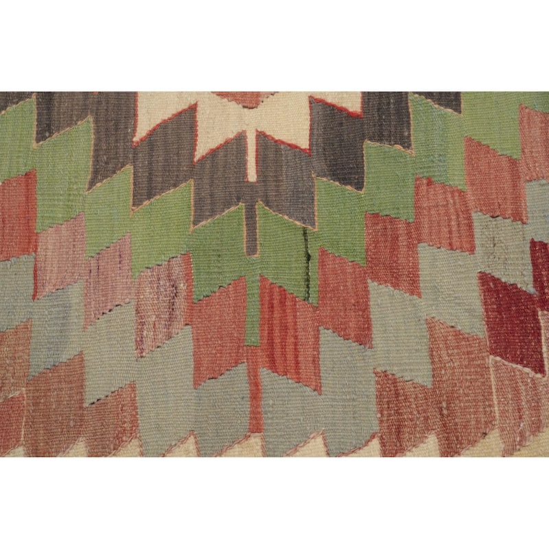 Hand Woven Oriental 100% Wool Carpet Southwestern Tribal Multi-Colored Kilim Area Rug - 10' 4'' X 6' 3''