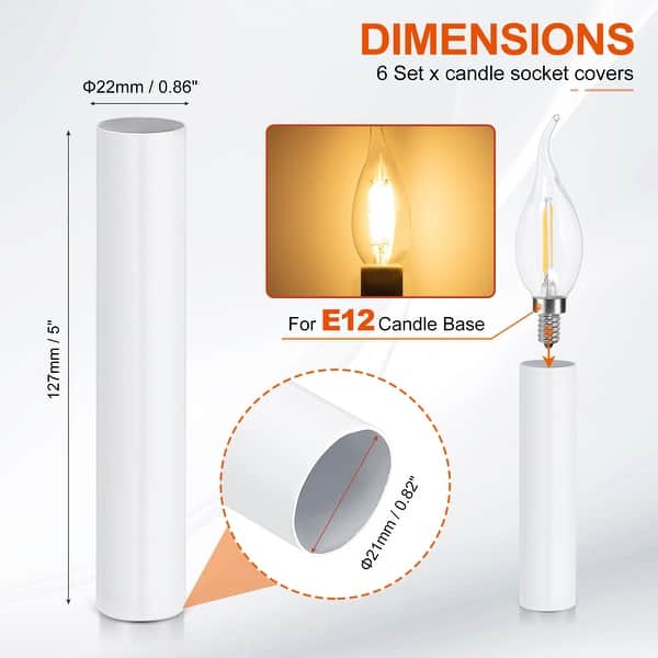 dimension image slide 73 of 102, Metal Chandelier Socket Sleeves Insulation Heat Shrinkable