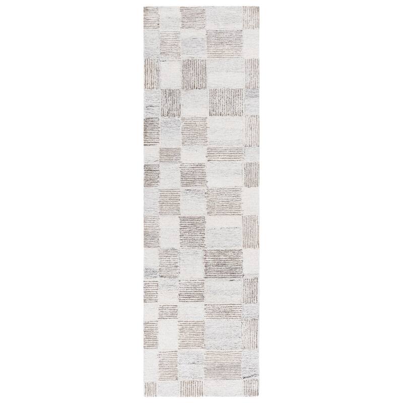 SAFAVIEH Handmade Pine Toprak Modern & Contemporary Wool Rug - 2'3" x 8' Runner - Beige/Brown