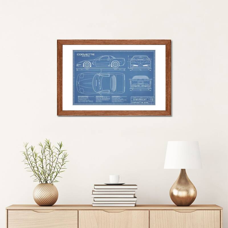 iCanvas "Corvette (C5) Z06 Blueprint" by Action Blueprints