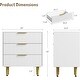 preview thumbnail 3 of 6, Modern Natural Wood Color Fluted Dresser, Wooden Chest with Gold Metal Handles & Legs