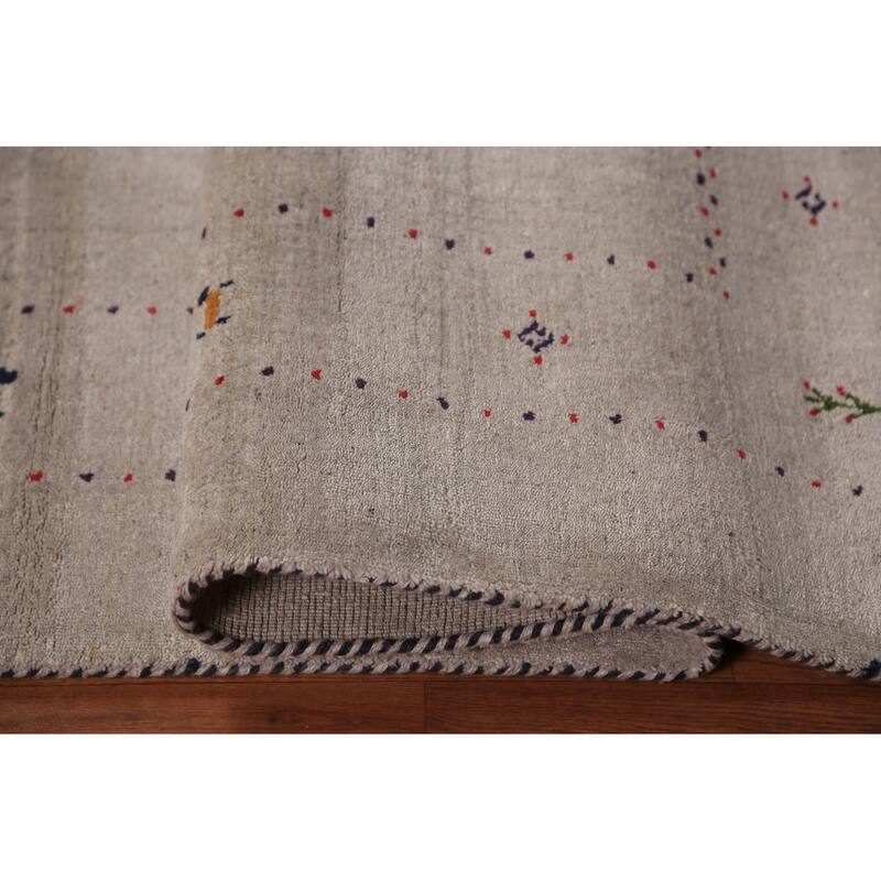 Tribal Gabbeh Oriental Rug Hand-Knotted Contemporary Wool Carpet - 5'9" x 7'8"