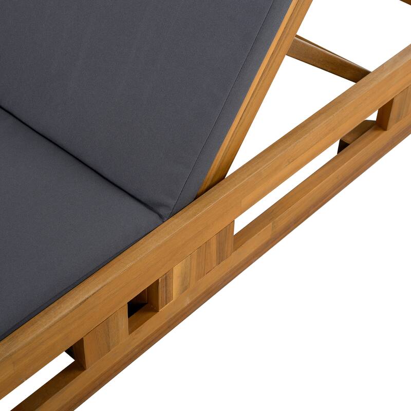 Outdoor Patio Chaise Lounge Chairs Adjustable Backrest Lounge Chairs with Water-repellent Cushions for Poolside Balcony Garden