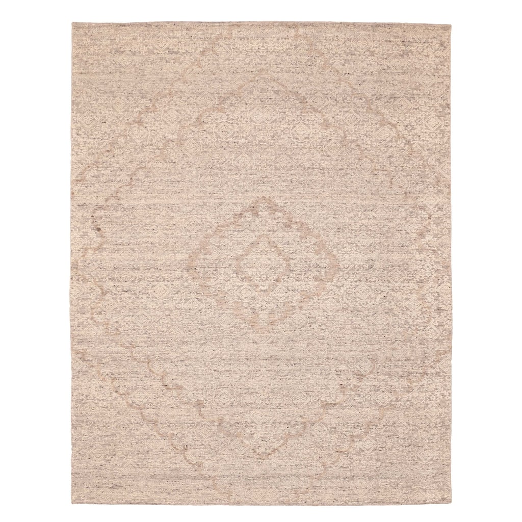 ECARPETGALLERY Hand-knotted Tangier Light Grey Wool Rug - 8'1 x 10'1