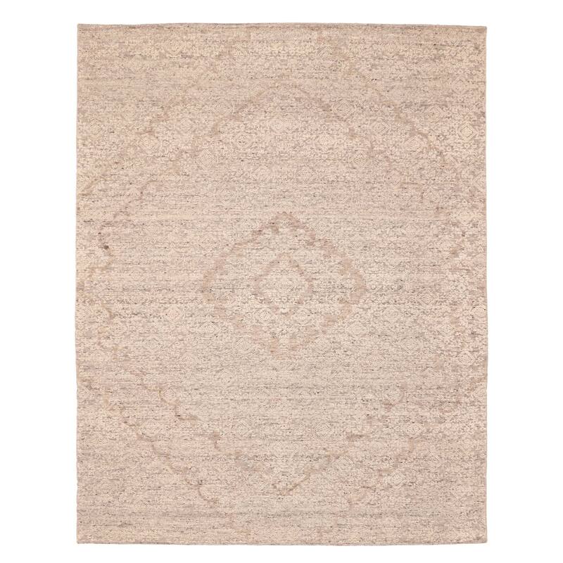 ECARPETGALLERY Hand-knotted Tangier Light Grey Wool Rug - 8'1 x 10'1