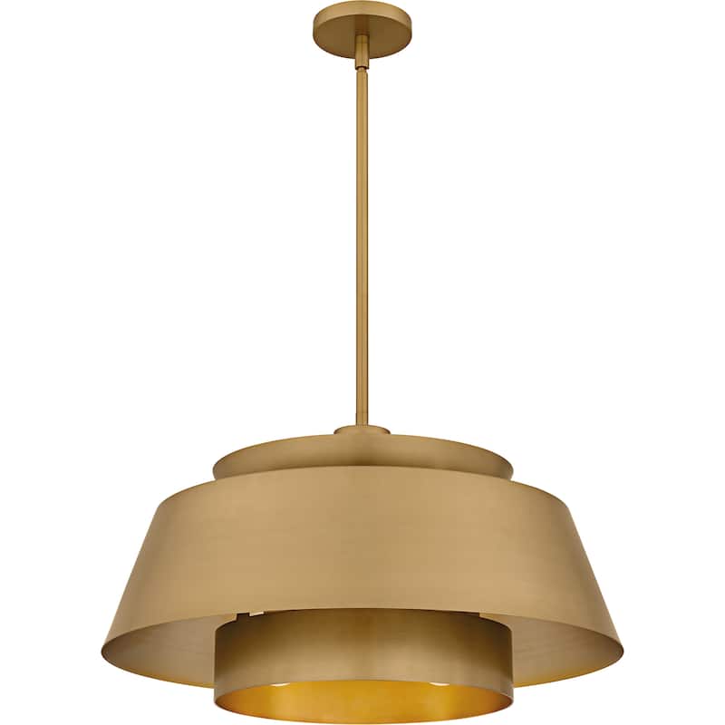Lumi 3-Light Brushed Weathered Brass Pendant