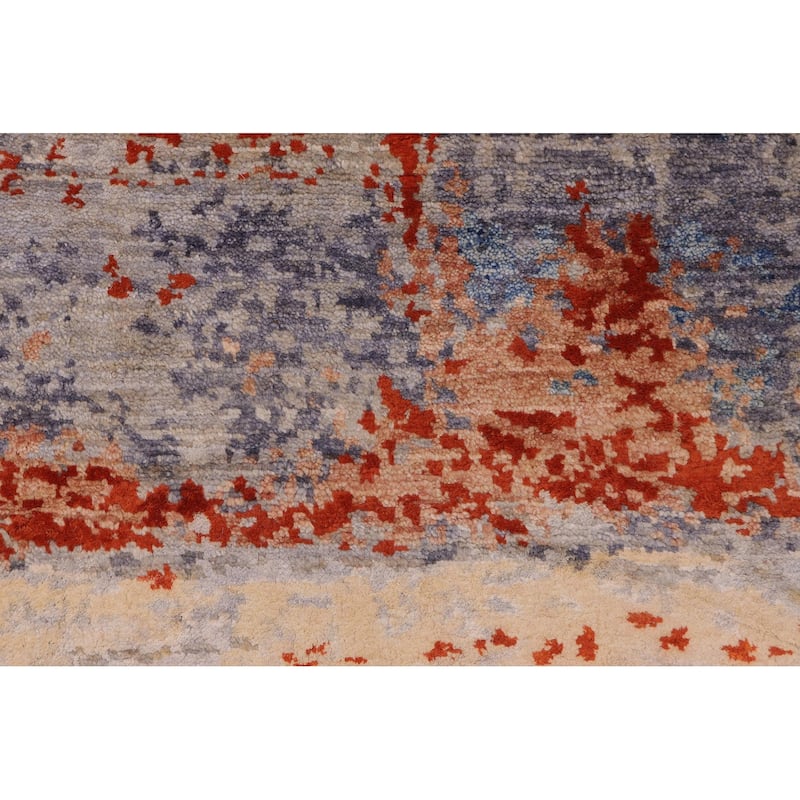 Contemporary Ziegler Victor Blue Rust Wool&Silk Rug - 10'0'' x 14'4''