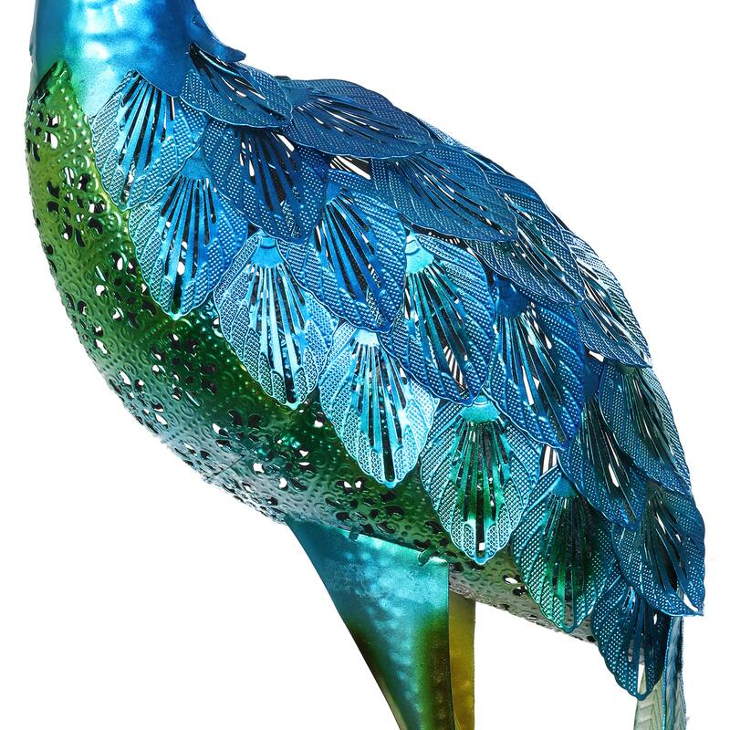 Exhart Metallic Coastal Crane Garden Statue, 14 by 38 Inches