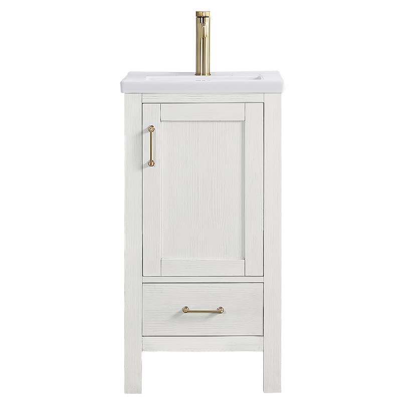 Gela Single Bath Vanity with Ceramic Basin Top without Mirror
