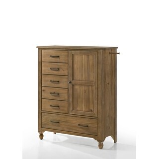 Highland 46" Wide Farmhouse Wood Chifferobe, Sand Dune Brown