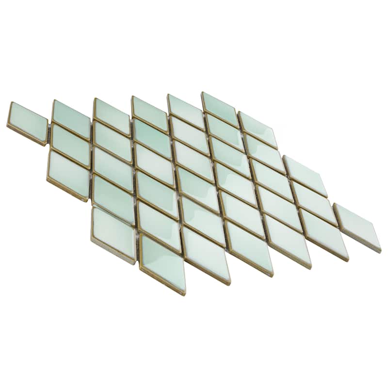 Merola Tile Hudson Kite Pistachio 10-1/8" x 11-3/4" Porcelain Mosaic Floor and Wall Tile