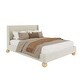 preview thumbnail 3 of 5, Queen Size Wooden Bed Frame,Velvet Upholstered Platform Bed,Cream