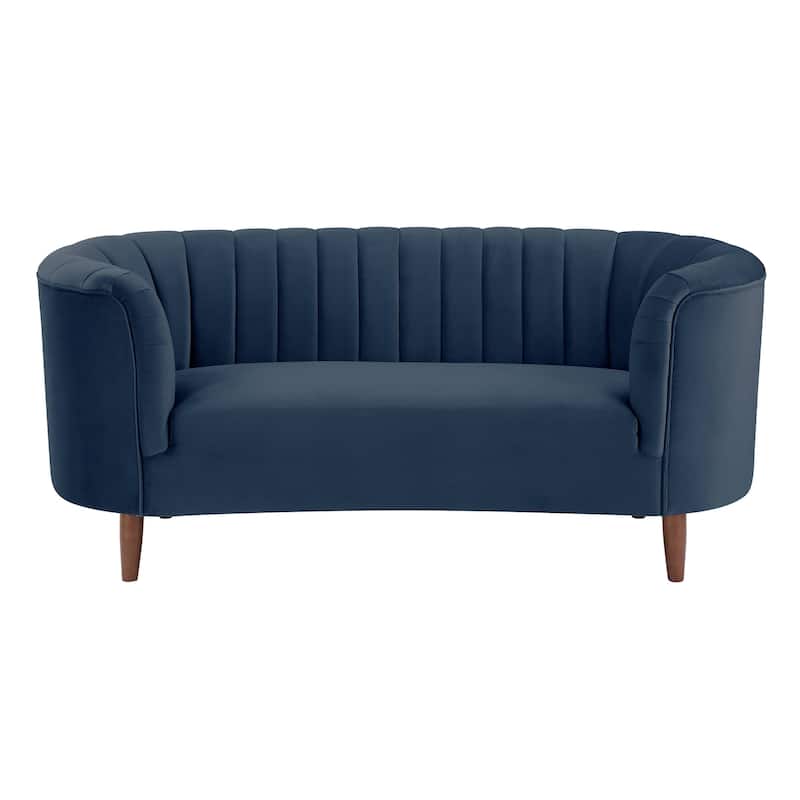 Yanna Tufted Loveseat with Wooden Leg