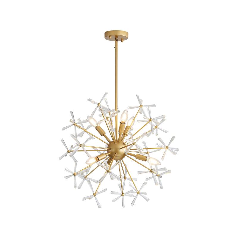 Wry Lighting Dandelion 6-light Pendant in Matte Gold