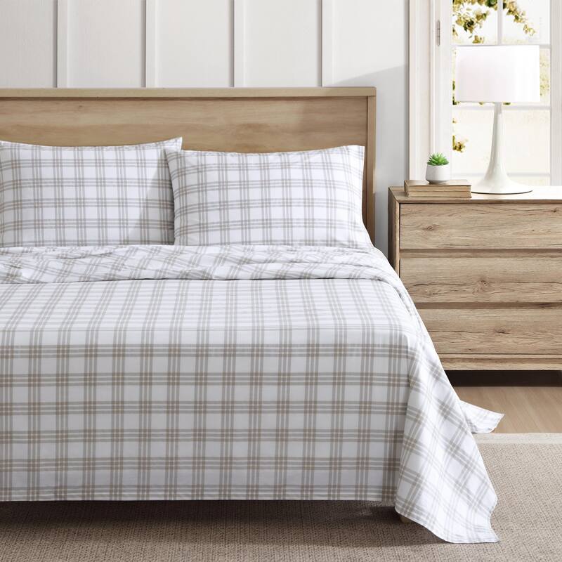 Eddie Bauer Printed Cotton Percale Deep Pocket Sheet Set