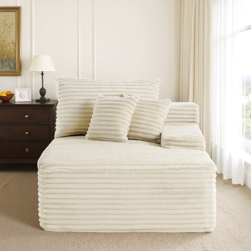 Oversized Upholstered Modular Sectional Chaise Lounge with Pillows