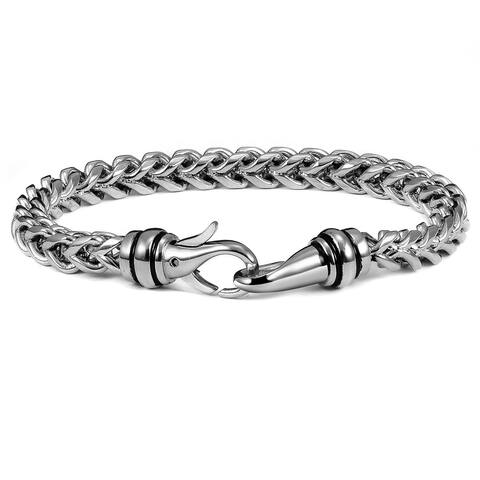 Polished Stainless Steel Franco Chain Bracelet (6mm) - 8"