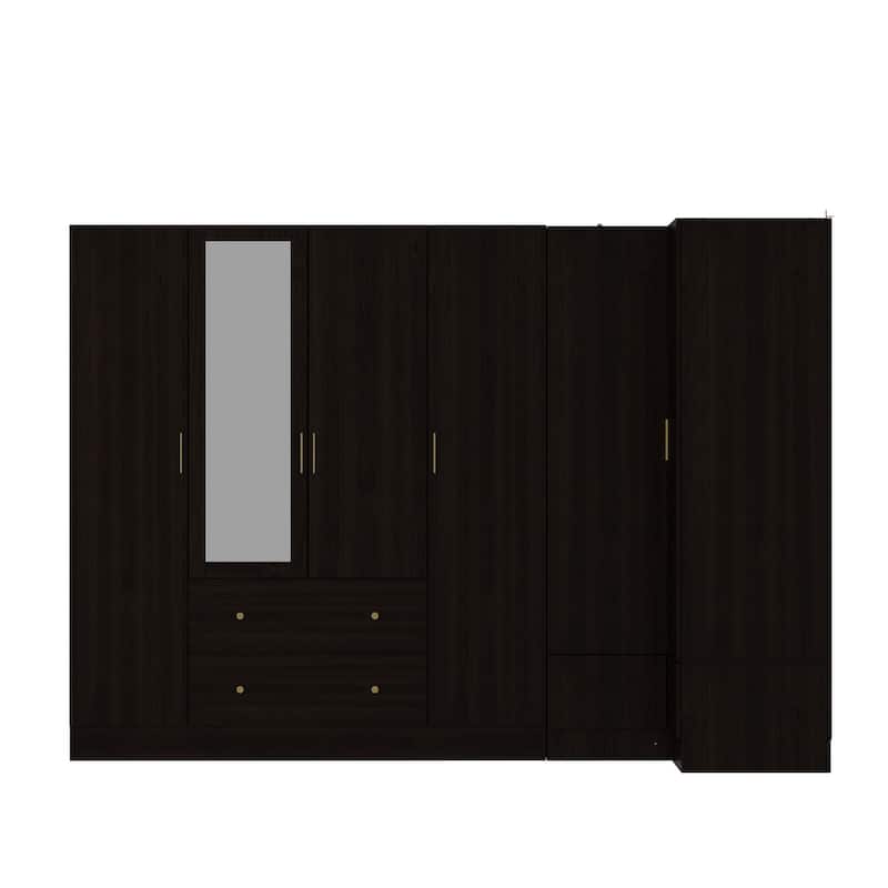 63"W Family Wardrobe/Armoire/Closet by Timechee with Mirror Doors