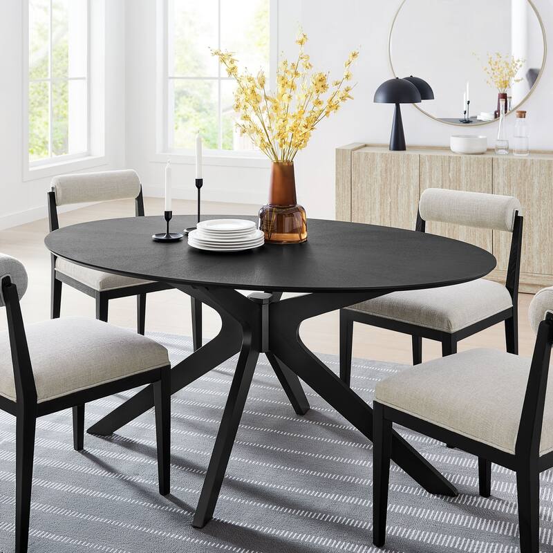 Crossroads 63" Oval Wood Dining Table