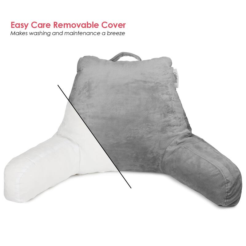Empyrean Backrest Reading Pillow with Arms - Shredded Memory Foam Back Support Bed Rest Pillow