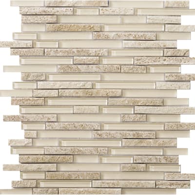 Emser Tile Lucente - Random Linear Floor and Wall Mosaic Tile - Glass