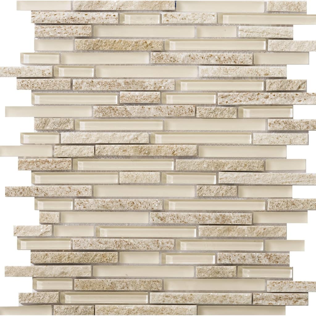 Emser Tile Lucente - Random Linear Floor and Wall Mosaic Tile - Glass