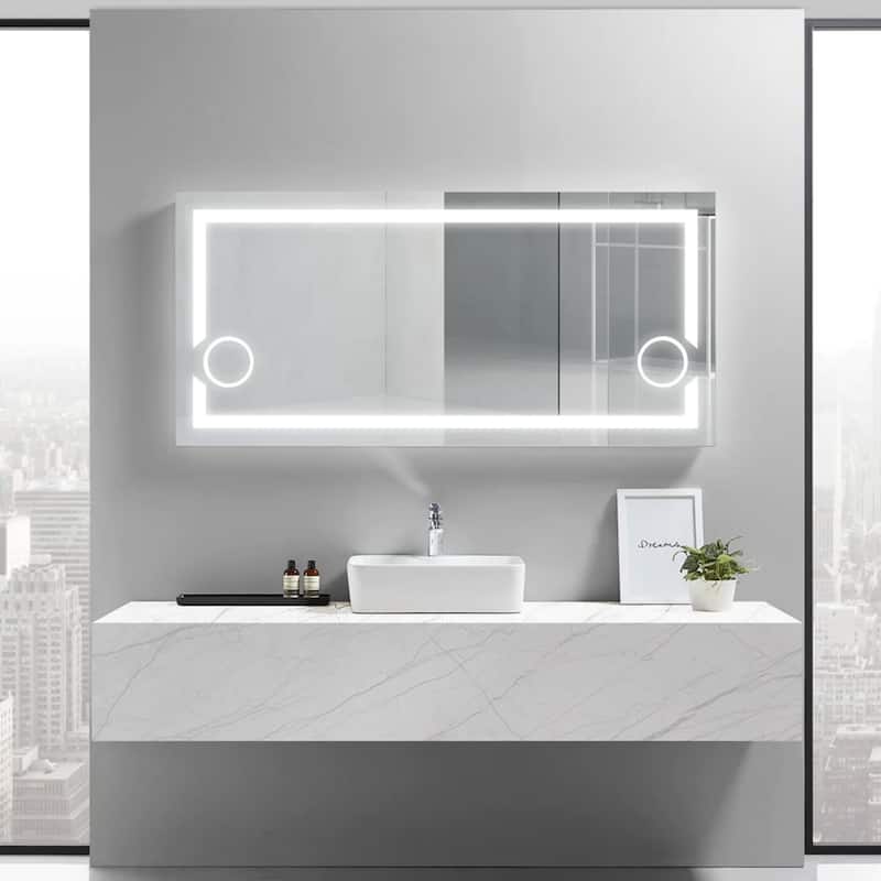 Modern Mirrors Gemini Lighted Bathroom Vanity Mirror - 28*60