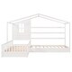 preview thumbnail 9 of 8, L Structure 2 Twin Wood House Bed with Fence & Slatted Frame,White