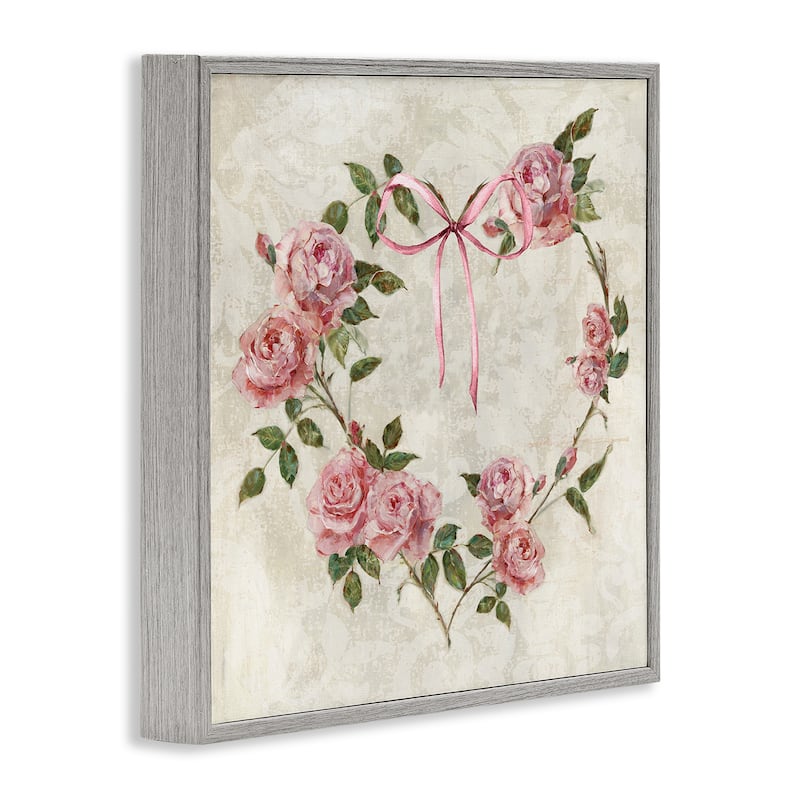 Stupell Rose Heart Wreath Framed Giclee Art Design By Sally Swatland