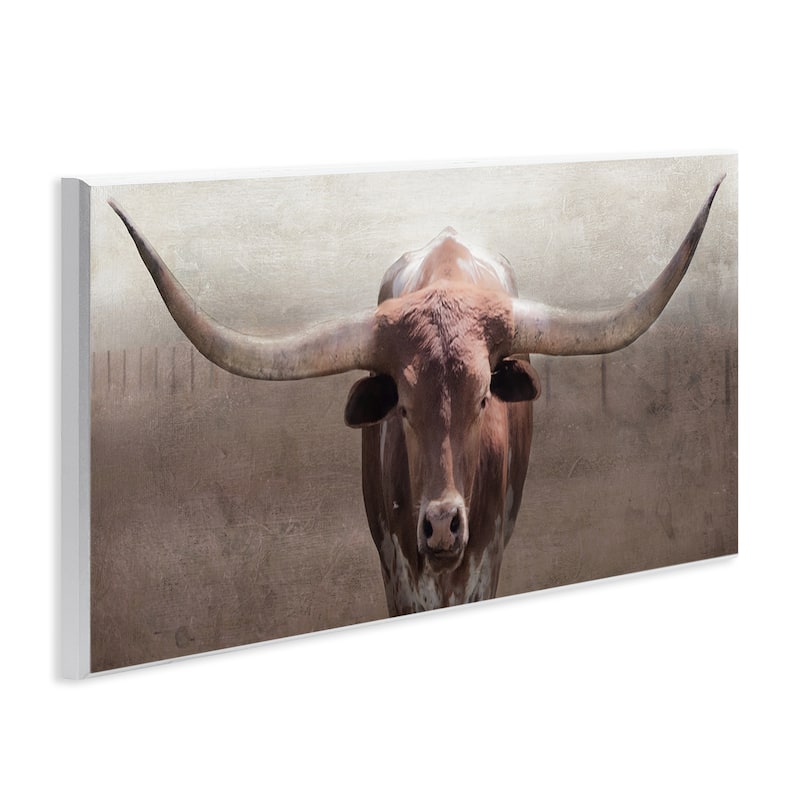 Stupell Rustic Western Longhorn Wall Plaque Art Design By Carol Robinson