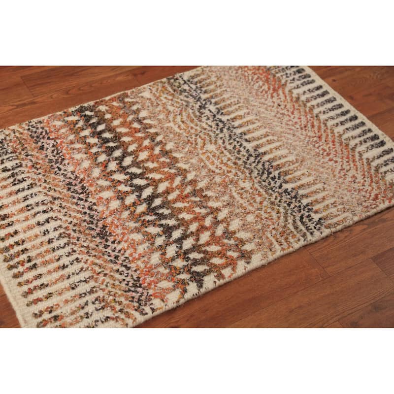 Moroccan Indian Accent Rug Handmade Wool Carpet - 2'0"x 3'0"