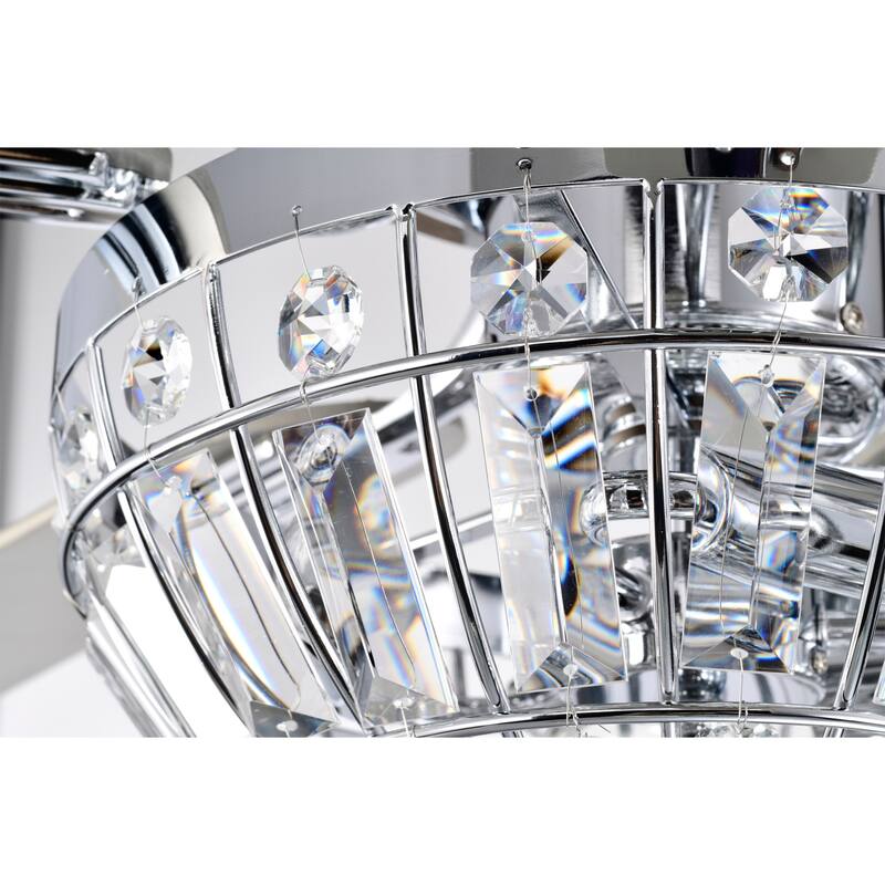 Alora 52 Inch Chrome Polished Finish Glam-Modern Style Crystal Ceiling Fan with Remote