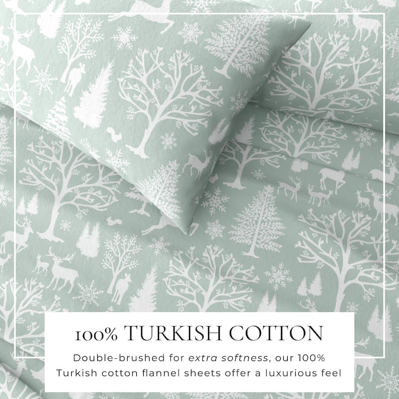 Linery & Co. Winter Turkish Cotton Double-Brushed Flannel Bed Sheet Set