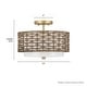 preview thumbnail 4 of 5, Hunter Laila 2-Light Flush Mount Ceiling Light - Open Weave Rattan - Transitional