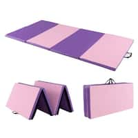 ProSource Tri-Fold Folding Thick Exercise Mat 6x4 with Carrying Handles for Tumb