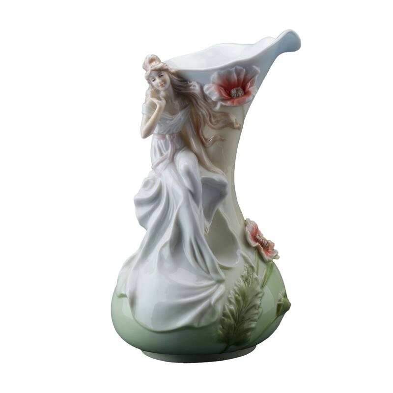 Charis 9.25" height Maiden & Poppy Peek Through Vase bronze Fine Porcelain