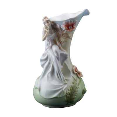 Charis 9.25" height Maiden & Poppy Peek Through Vase bronze Fine Porcelain