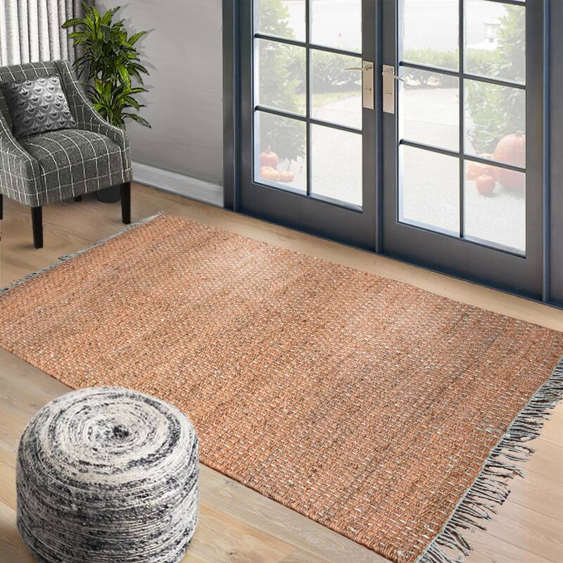 Hand Woven Ineas Flat Weave Jute Traditional Oriental Area Rug