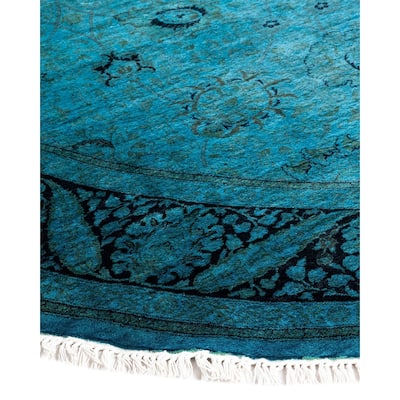 Fine Vibrance, One-of-a-Kind Handmade Area Rug - Blue, 6' 0" x 9' 0" - 6' 0" x 9' 0"
