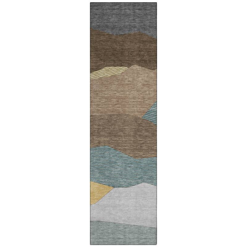 Machine Washable Indoor/ Outdoor Modern Dacono Chantille Rug