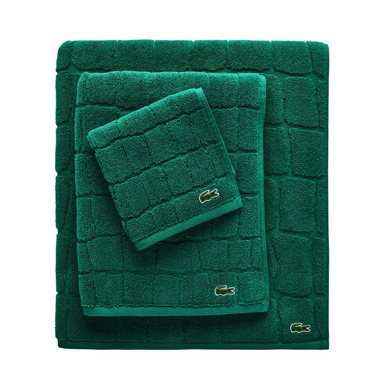 Lacoste Croc Scale Cotton Bath Towel, Hand Towel, and Washcloth