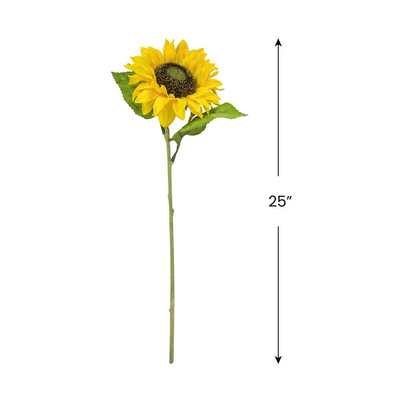 Sunflower Artificial Floral Stem Spray - 25" - Yellow
