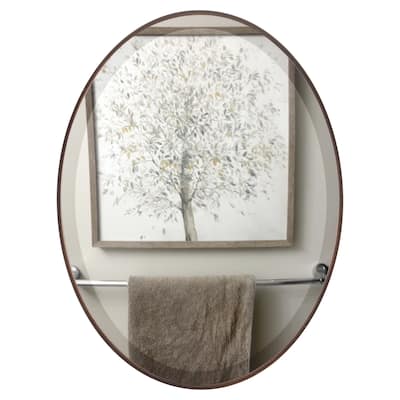Livingston Framed Oval Mirror - Rubbed Bronze - Rubbed Bronze