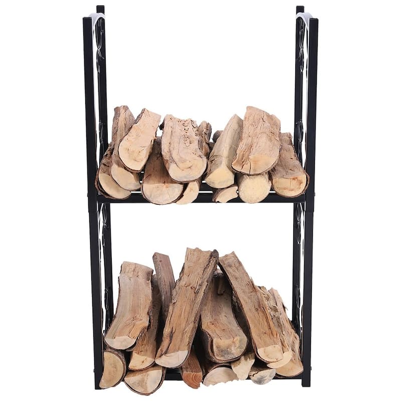 PHI VILLA 19" Firewood Log Rack Wood Storage Holder