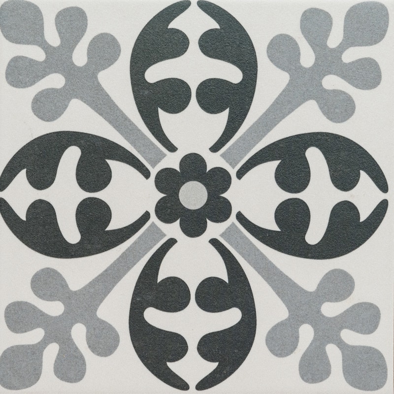 Ellis Taco 6.5x6.5 Matte Porcelain Encaustic Tile - Floor, Wall & Backsplash