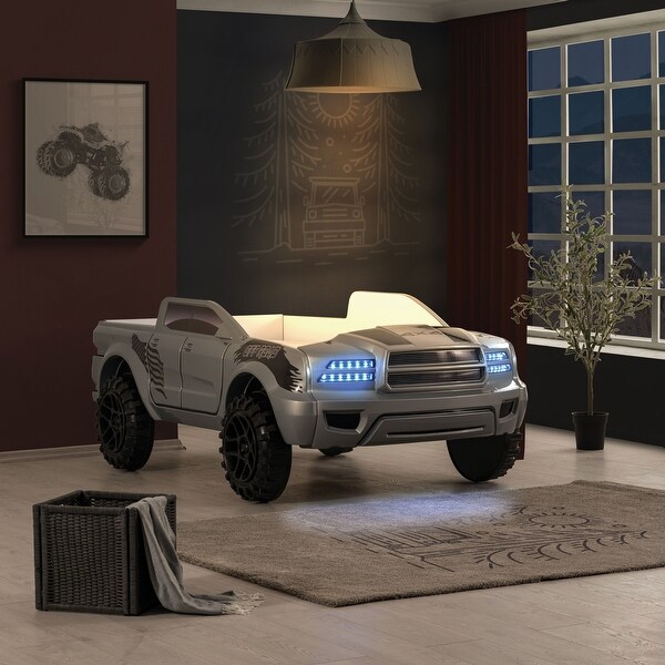 Billy Mordern Plastic Pickup Truck Kids Bed with Light and Sound