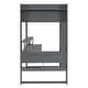 preview thumbnail 12 of 14, Dark Gray Twin Size Solid Wood MDF Gaming Loft Bed with Desk, Multi-storage Shelves, LED and Charging Station