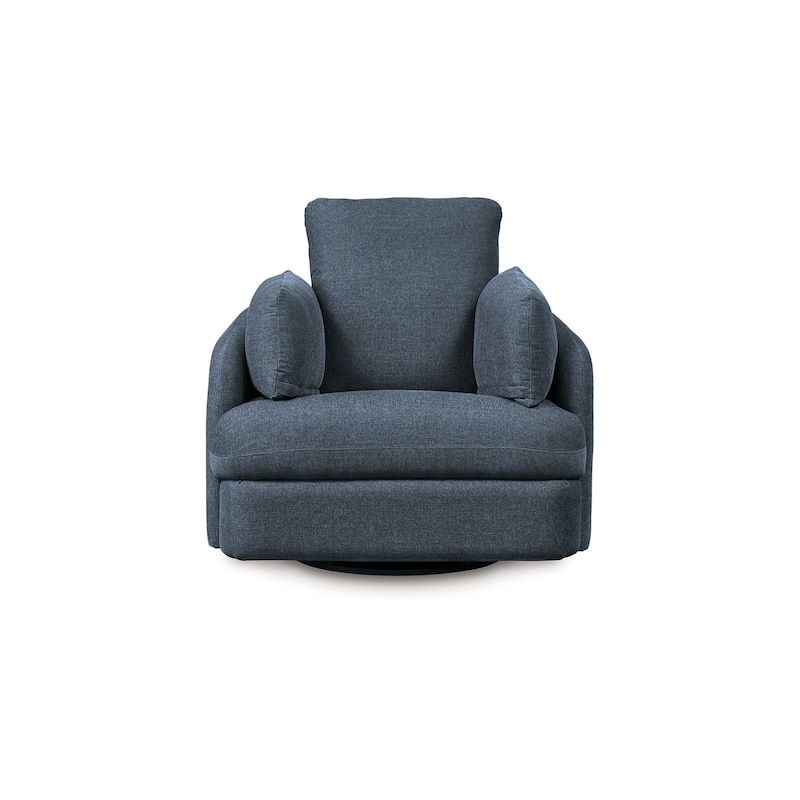 Meso Swivel Manual Glider Recliner Chair, Ink Blue Nuvella Polyester